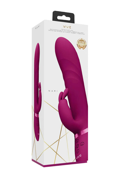 VIVE Nari - Pink - Pink 24.1 cm USB Rechargeable Rabbit Vibrator