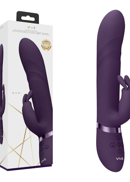 VIVE Nari - Purple - Purple 24.1 cm USB Rechargeable Rabbit Vibrator