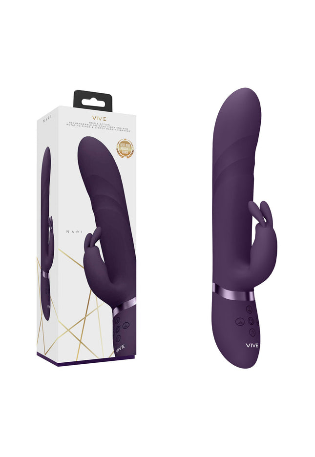 VIVE Nari - Purple - Purple 24.1 cm USB Rechargeable Rabbit Vibrator