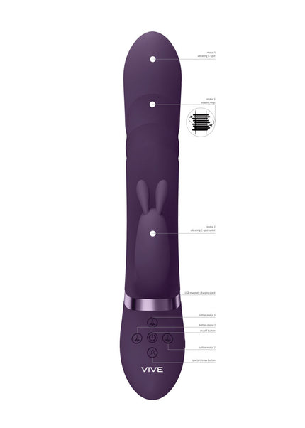 VIVE Nari - Purple - Purple 24.1 cm USB Rechargeable Rabbit Vibrator