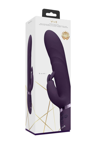 VIVE Nari - Purple - Purple 24.1 cm USB Rechargeable Rabbit Vibrator