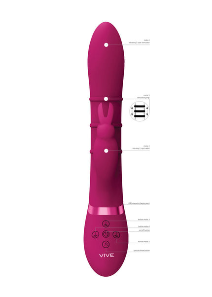 VIVE Sora - Pink - Pink 24.2 cm USB Rechargeable Rabbit Vibrator