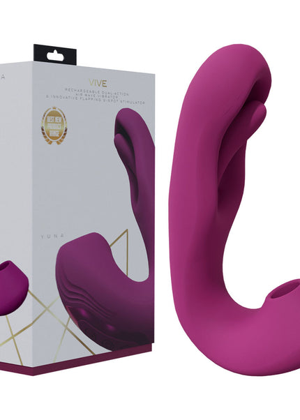 VIVE Yuna - Pink - Pink USB Rechargeable Flapping Vibrator with Air Pulsation
