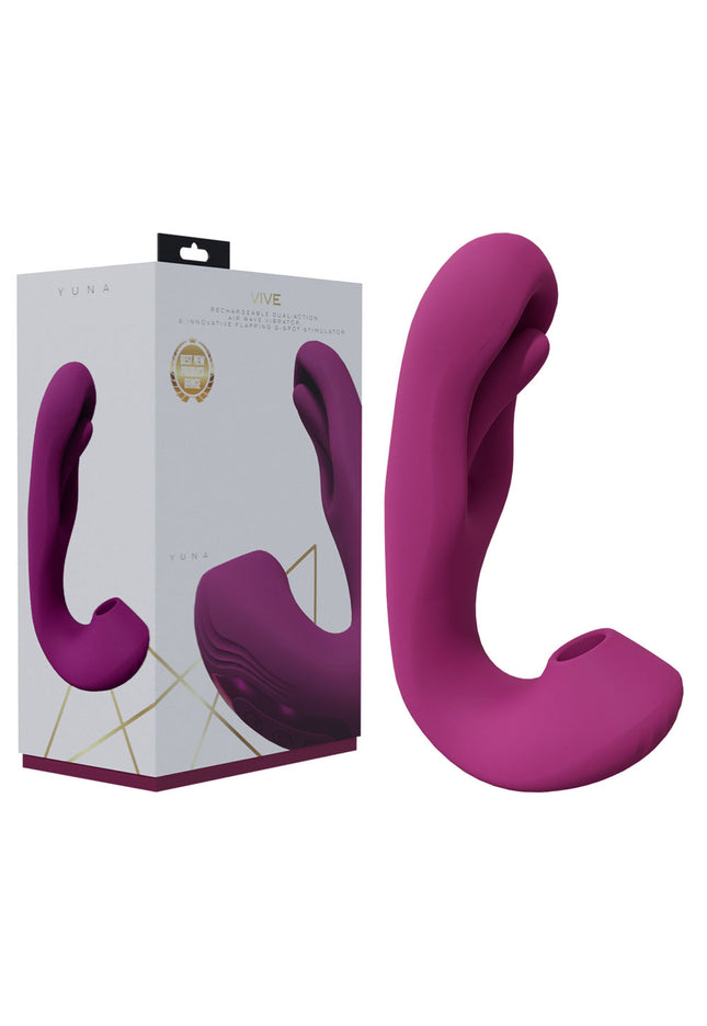 VIVE Yuna - Pink - Pink USB Rechargeable Flapping Vibrator with Air Pulsation