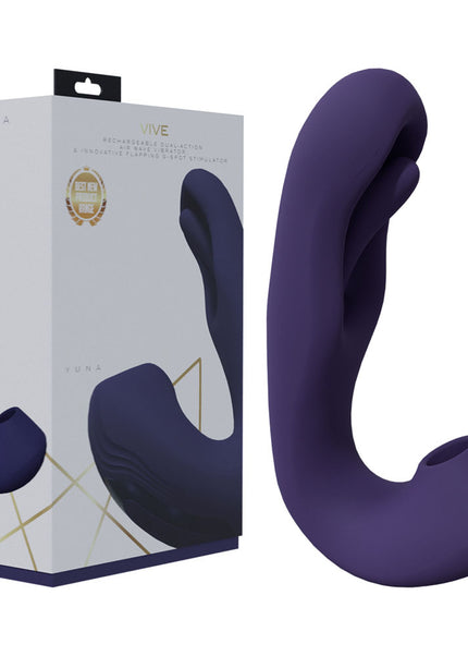 VIVE Yuna - Purple - Purple USB Rechargeable Flapping Vibrator with Air Pulsation