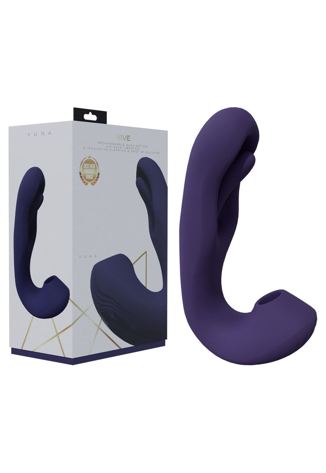 VIVE Yuna - Purple - Purple USB Rechargeable Flapping Vibrator with Air Pulsation