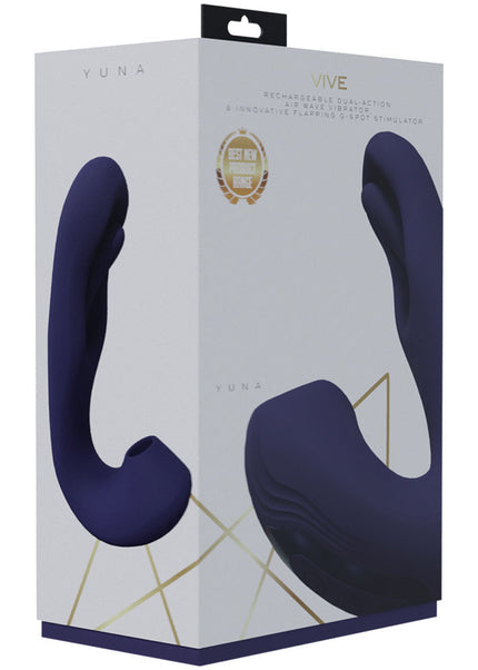 VIVE Yuna - Purple - Purple USB Rechargeable Flapping Vibrator with Air Pulsation