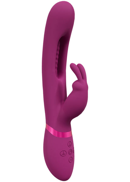 VIVE Mika - Pink - Pink 23.2 cm USB Rechargeable Rabbit Vibrator with Flapping Shaft