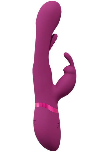 VIVE Mika - Pink - Pink 23.2 cm USB Rechargeable Rabbit Vibrator with Flapping Shaft