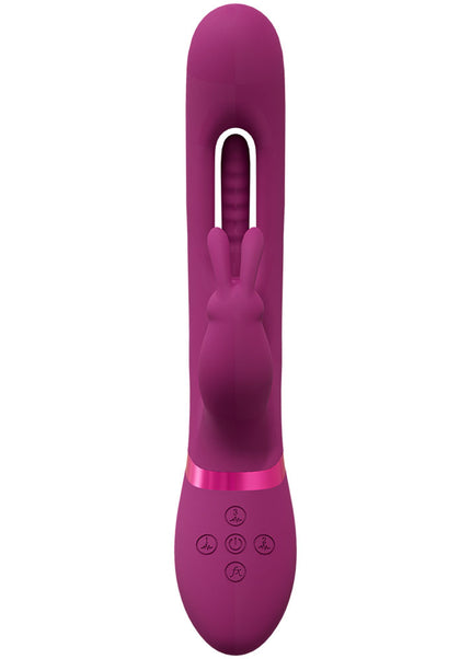 VIVE Mika - Pink - Pink 23.2 cm USB Rechargeable Rabbit Vibrator with Flapping Shaft