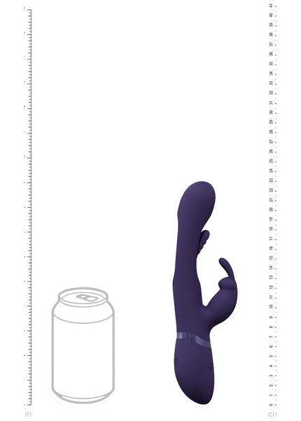 VIVE Mika - Purple - Purple 23.2 cm USB Rechargeable Rabbit Vibrator with Flapping Shaft
