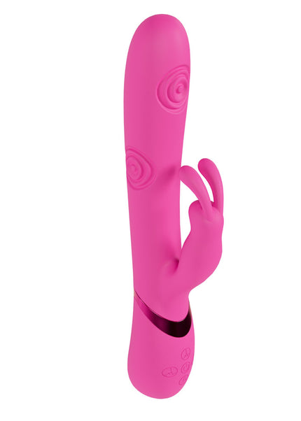 VIVE Mimi - Pink - Pink 25 cm USB Rechargeable Vibrating & Tapping Rabbit Vibrator