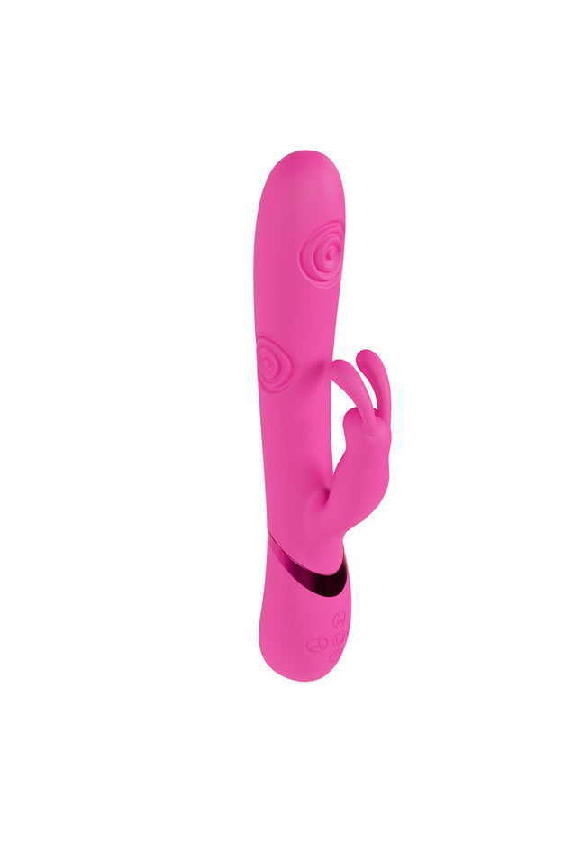 VIVE Mimi - Pink - Pink 25 cm USB Rechargeable Vibrating & Tapping Rabbit Vibrator