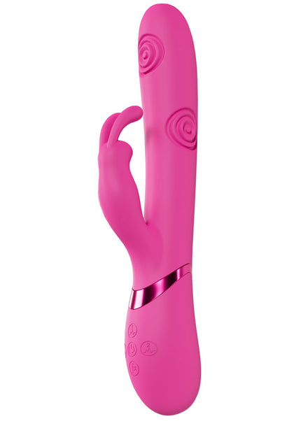 VIVE Mimi - Pink - Pink 25 cm USB Rechargeable Vibrating & Tapping Rabbit Vibrator