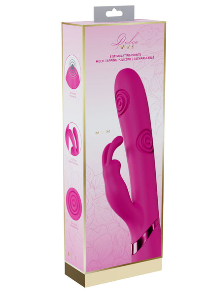 VIVE Mimi - Pink - Pink 25 cm USB Rechargeable Vibrating & Tapping Rabbit Vibrator