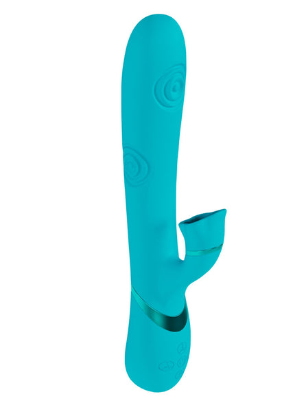 VIVE Fiore - Blue 25 cm USB Rechargeable Tapping Rabbit Vibrator
