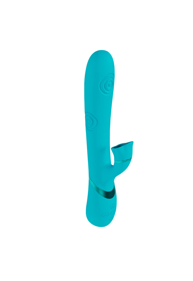 VIVE Fiore - Blue 25 cm USB Rechargeable Tapping Rabbit Vibrator
