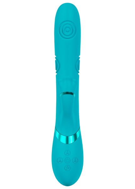 VIVE Fiore - Blue 25 cm USB Rechargeable Tapping Rabbit Vibrator