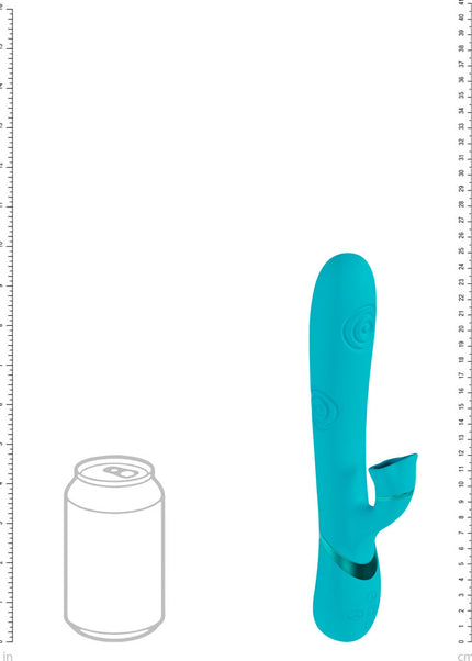 VIVE Fiore - Blue 25 cm USB Rechargeable Tapping Rabbit Vibrator