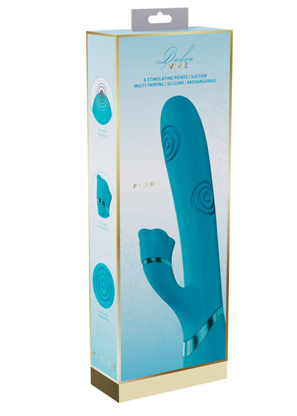 VIVE Fiore - Blue 25 cm USB Rechargeable Tapping Rabbit Vibrator