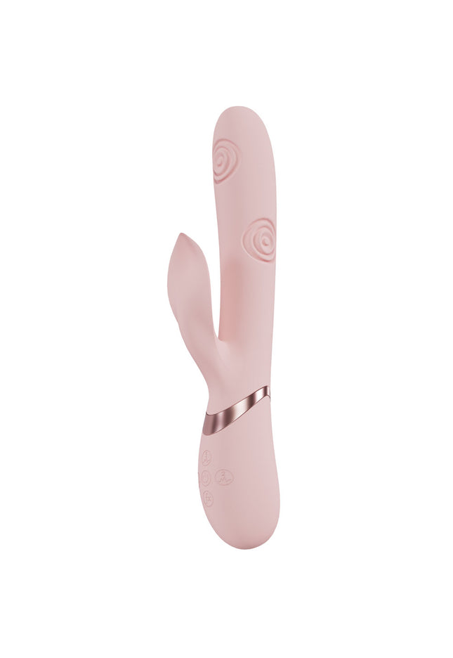 VIVE Fronda - Pink - Pink 25 cm USB Rechargeable Tapping Rabbit Vibrator