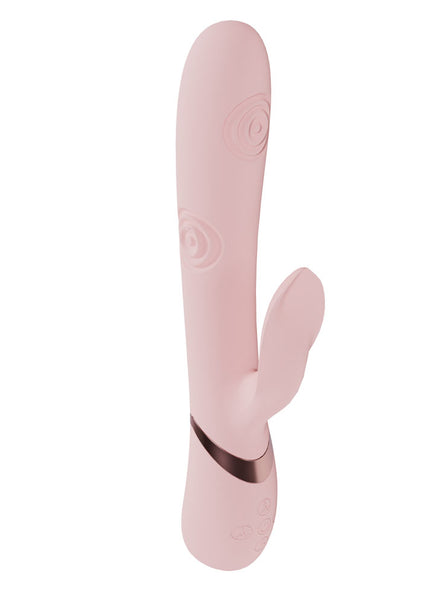 VIVE Fronda - Pink - Pink 25 cm USB Rechargeable Tapping Rabbit Vibrator