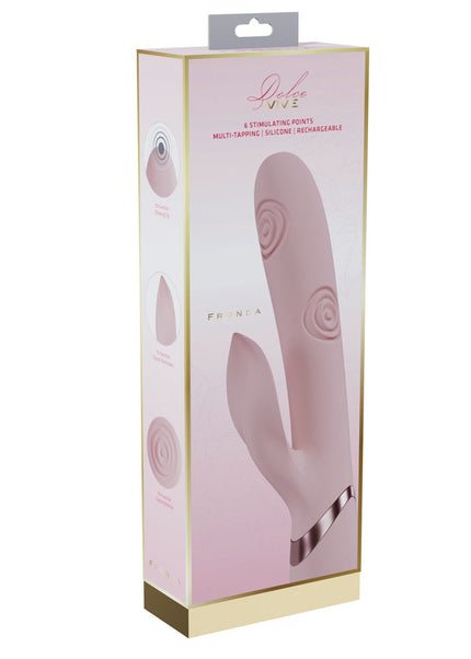 VIVE Fronda - Pink - Pink 25 cm USB Rechargeable Tapping Rabbit Vibrator