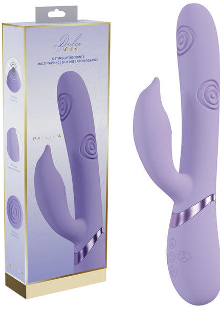 VIVE Pallina - Purple - Purple 25 cm USB Rechargeable Tapping Rabbit Vibrator