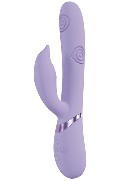 VIVE Pallina - Purple - Purple 25 cm USB Rechargeable Tapping Rabbit Vibrator