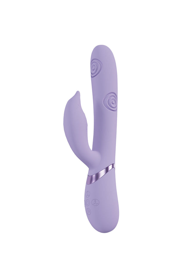 VIVE Pallina - Purple - Purple 25 cm USB Rechargeable Tapping Rabbit Vibrator