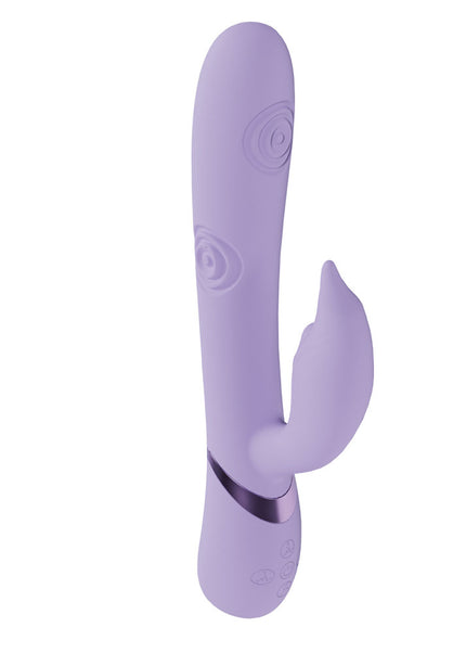 VIVE Pallina - Purple - Purple 25 cm USB Rechargeable Tapping Rabbit Vibrator