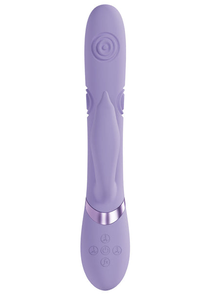 VIVE Pallina - Purple - Purple 25 cm USB Rechargeable Tapping Rabbit Vibrator