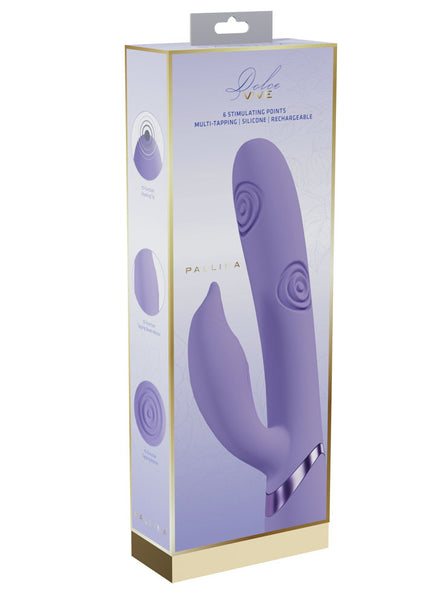 VIVE Pallina - Purple - Purple 25 cm USB Rechargeable Tapping Rabbit Vibrator