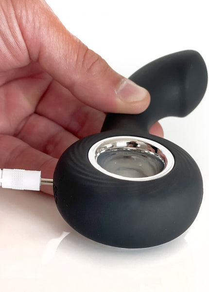 VERS Rechargeable Silicone P-Spot Vibe - Black 13 cm USB Rechargeable Prostate Massager