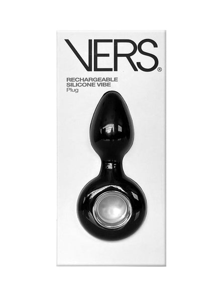 VERS Rechargeable Silicone Plug Vibe - Black 12.5 cm USB Rechargeable Vibrating Butt Plug