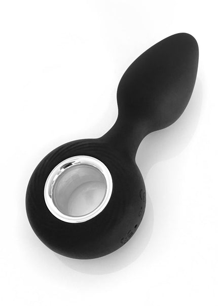 VERS Rechargeable Silicone Plug Vibe - Black 12.5 cm USB Rechargeable Vibrating Butt Plug