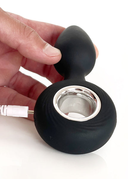 VERS Rechargeable Silicone Plug Vibe - Black 12.5 cm USB Rechargeable Vibrating Butt Plug