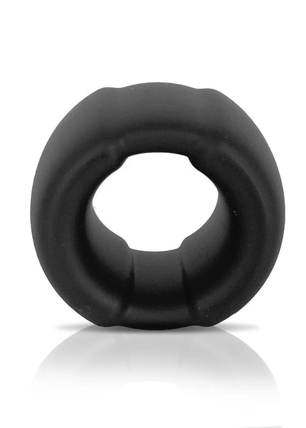 VERS Liquid Silicone Weight Steel Core Ball Stretcher - Black Ball Stretcher Ring with Steel Core
