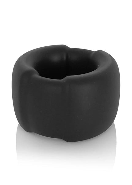 VERS Liquid Silicone Weight Steel Core Ball Stretcher - Black Ball Stretcher Ring with Steel Core