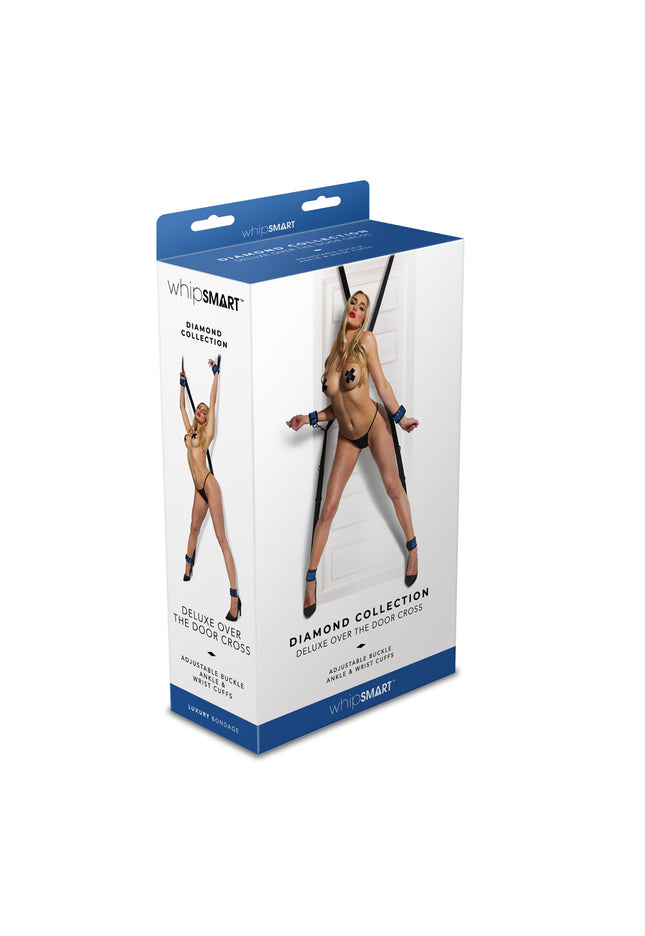 WhipSmart Diamond Deluxe Over The Door Cross - Blue - Blue Restraints