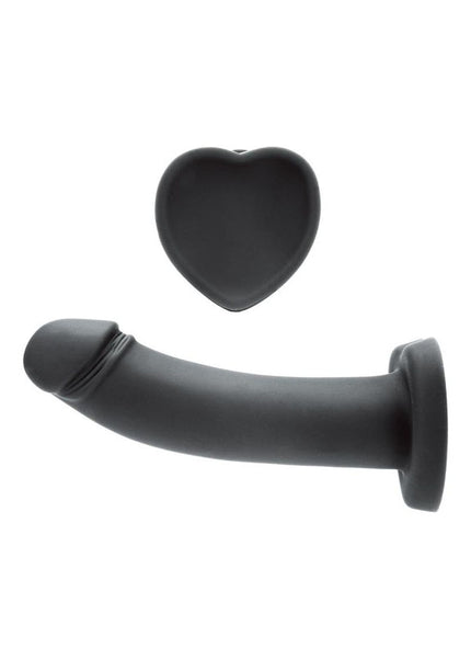 WhipSmart Heartbreaker 7'' Heart Base Dildo - Black 17.8 cm Dong with Heart Shaped Base