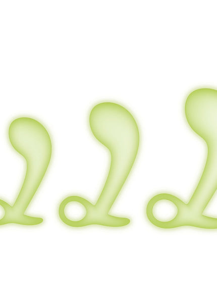 WhipSmart Glow In The Dark 3pc Prostate Training Kit - Glow In Dark Prostate Massagers - Set of 3 Sizes