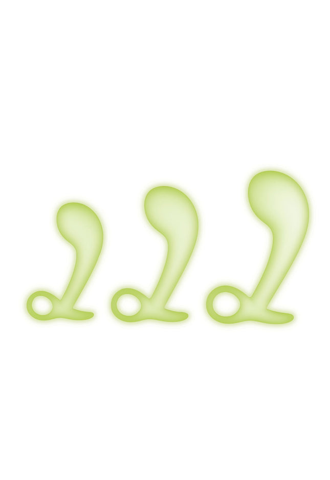 WhipSmart Glow In The Dark 3pc Prostate Training Kit - Glow In Dark Prostate Massagers - Set of 3 Sizes