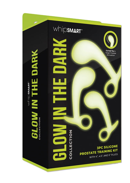 WhipSmart Glow In The Dark 3pc Prostate Training Kit - Glow In Dark Prostate Massagers - Set of 3 Sizes