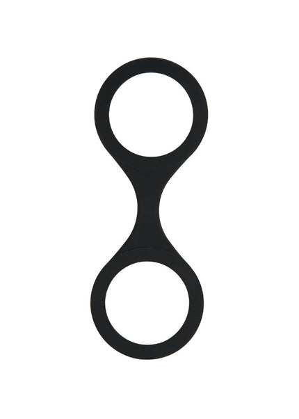 WhipSmart Silicone Handcuffs - Black - Black Restraint with Bonus Blindfold