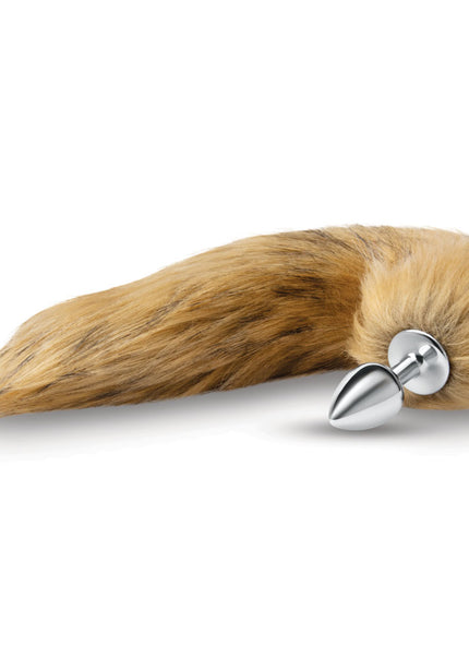 WhipSmart Furry Tales 14 Inch Brown Fox Tail - Metal 6.3 cm Butt Plug with Brown Fox Tail