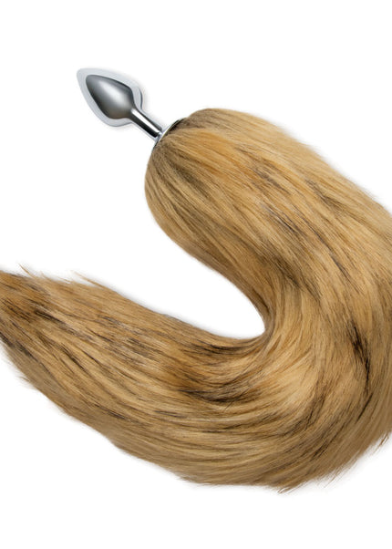 WhipSmart Furry Tales 14 Inch Brown Fox Tail - Metal 6.3 cm Butt Plug with Brown Fox Tail