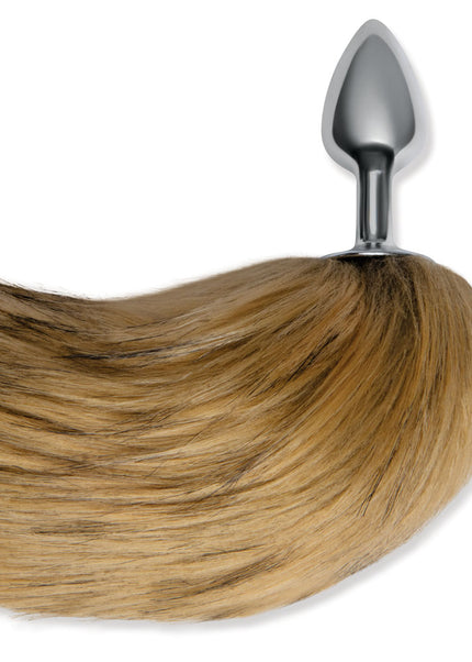 WhipSmart Furry Tales 14 Inch Brown Fox Tail - Metal 6.3 cm Butt Plug with Brown Fox Tail
