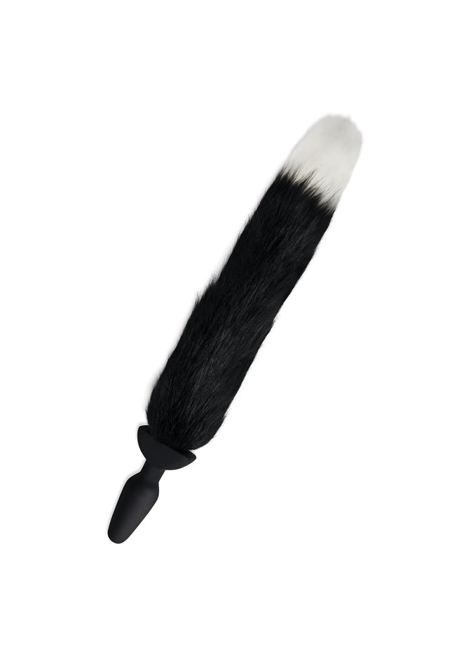WhipSmart Furry Tales Silicone Foxtail Rechargeable Butt Plug - Black 9.5 cm Vibrating Butt Plug with Black Fox Tail & Remote Control