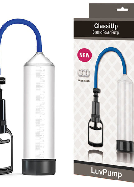 LuvPump ClassiUp Classic Power Pump - Medium - Clear Penis Pump